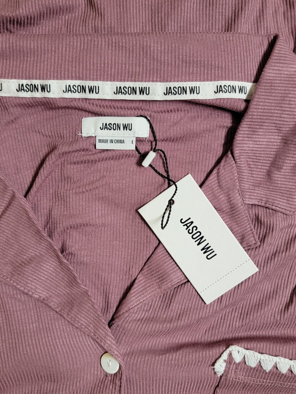 Jason Wu Short Sleeve Pajama Set with White Trim NWT - Picture 2 of 5